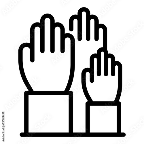 Auction hands icon. Outline auction hands vector icon for web design isolated on white background