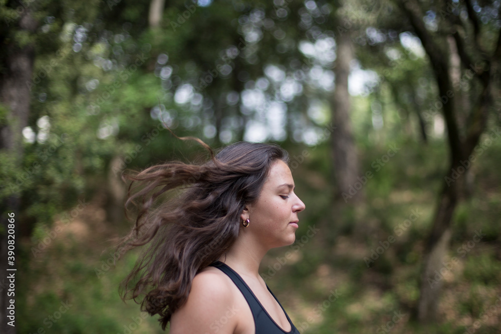 Woman running outdoors