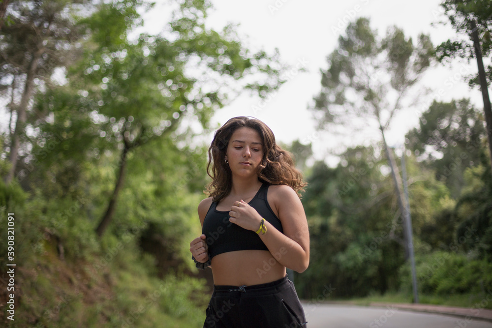 Woman running outdoors Woman running outdoors