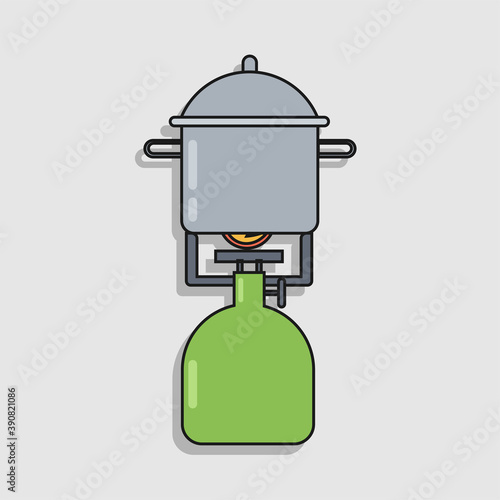 camping stove which serves to make it easier for users to bring to places far from home such as camping or when traveling