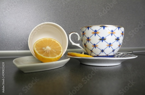 cup of tea with lemon