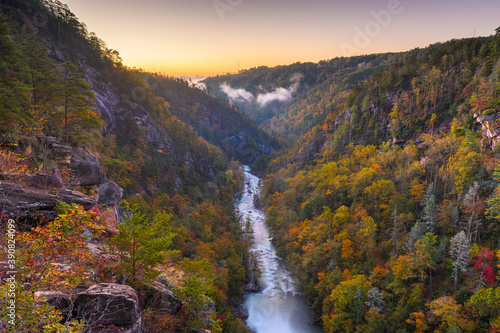 Carta da parati Tallulah Falls, Georgia, USA overlooking Tallulah Gorge