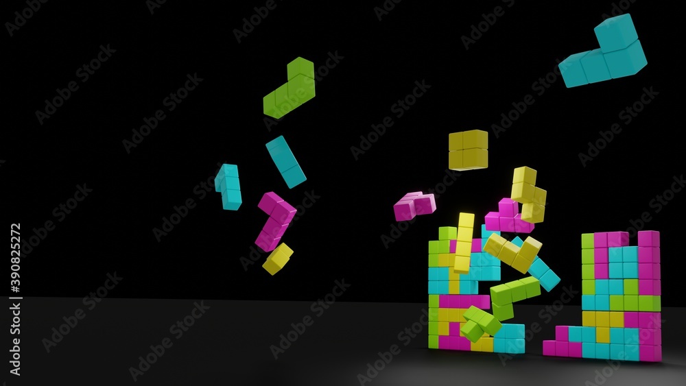 Building blocks abstract background 3d render Building blocks abstract background 3d render