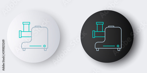 Line Kitchen meat grinder icon isolated on grey background. Colorful outline concept. Vector.
