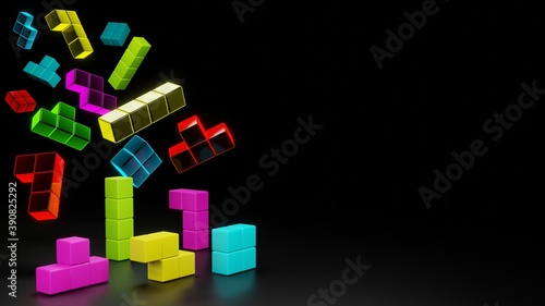 Building blocks abstract background 3d render