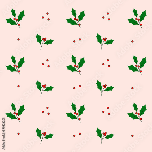 Viscum pattern. Christmas branch ornament
