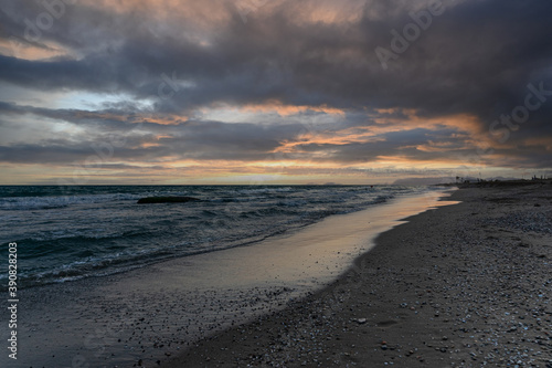 Atardecer en la playa.