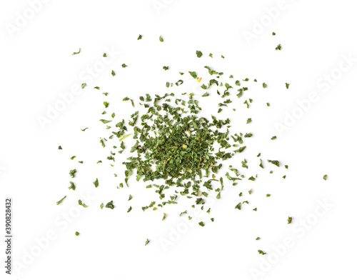 Dried parsley isolated on a white background