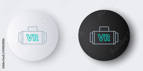 Line Virtual reality glasses icon isolated on grey background. Stereoscopic 3d vr mask. Colorful outline concept. Vector.