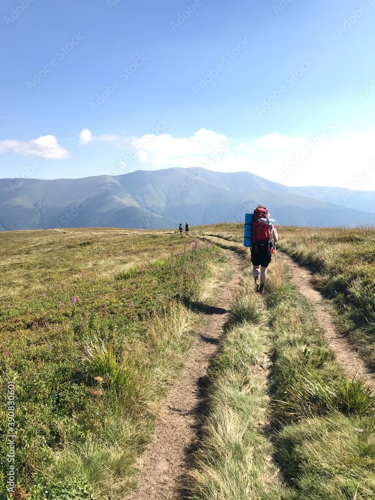 hiker in the mountains