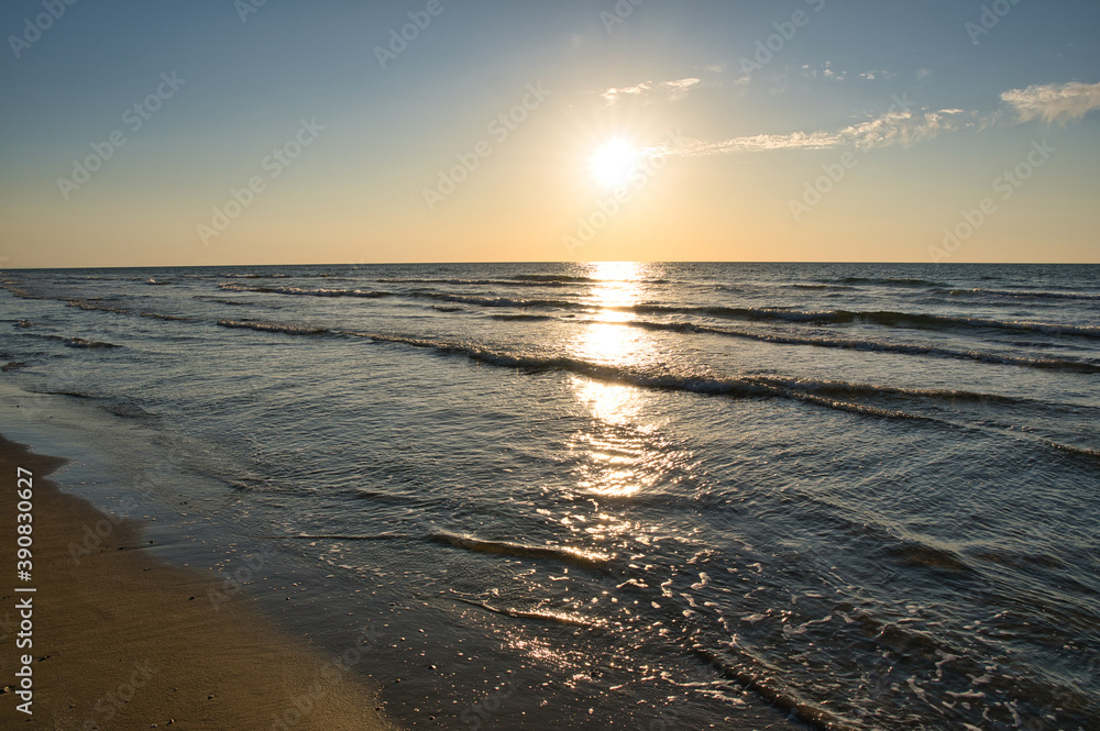 Obraz premium 千里浜, 夕焼け, 海岸, 海, 浜, 太陽, 夕陽