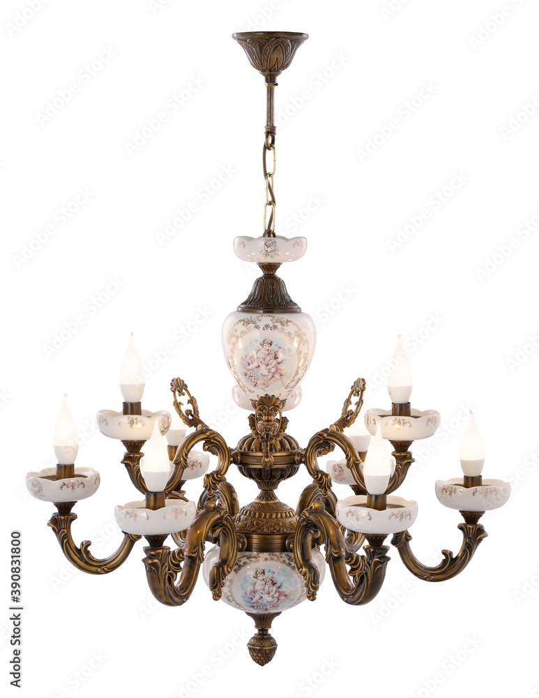 Classic chandelier isolated on a white background Classic chandelier isolated on a white background