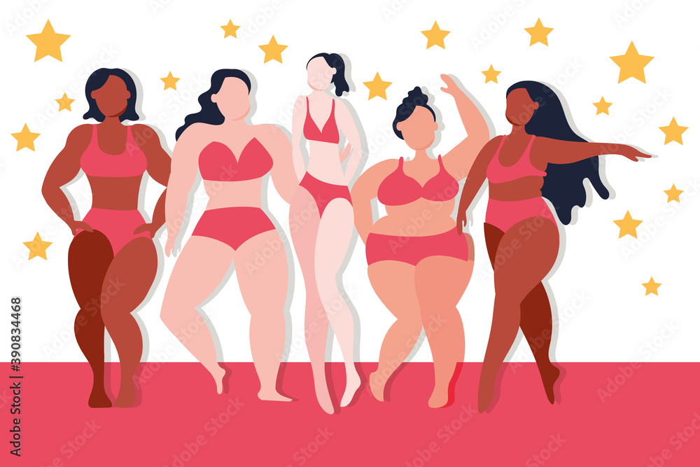 perfectly imperfect group of different girls in stars pattern perfectly imperfect group of different girls in stars pattern