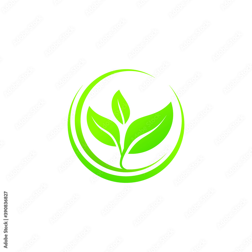 Naklejka premium Logos of green leaf nature element vector icon 