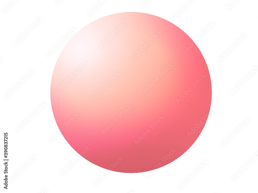 A ball, a pink spherical shape with glitter and glare on top.  Dash images created on the tablet are used as illustrations or icons.