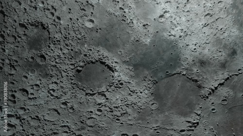 Textured surface of the moon close-up in motion. 3d animation. Elements of this image furnished by NASA