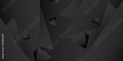 Abstract dynamic black with triangle 3D style background design. Graphic design template