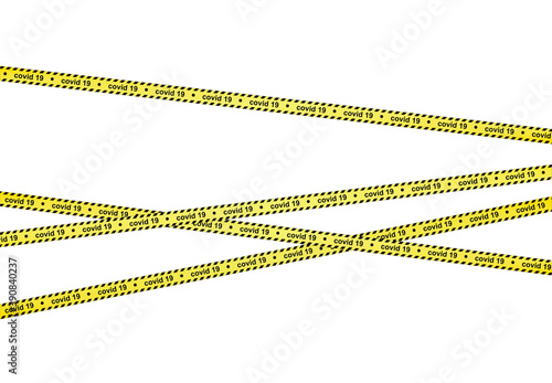 Yellow and black tape. vector illustration