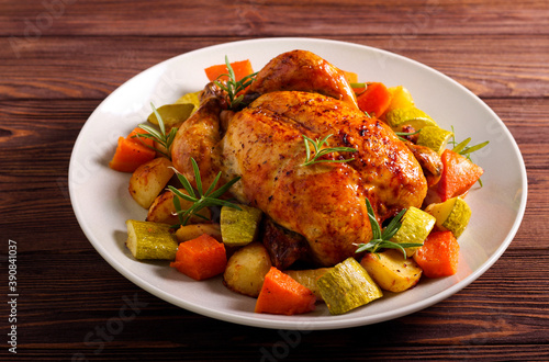 Baked chicken with vegetables