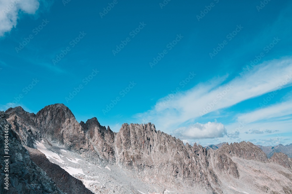 The peak of a rocky mountain on the Italian Alps (Trentino, Italy, Europe)