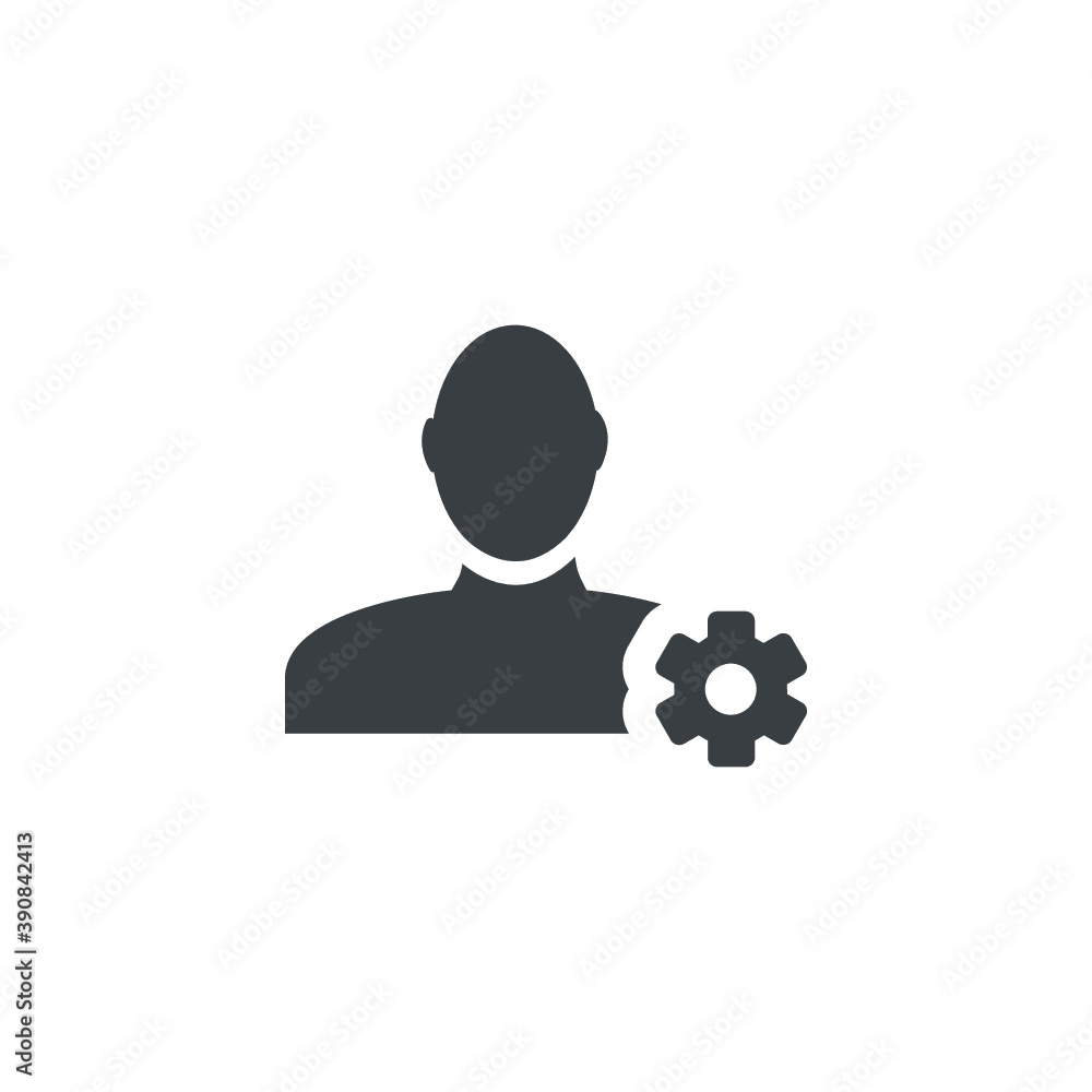 Black and white isolated illustration of avatar icon Black and white isolated illustration of avatar icon