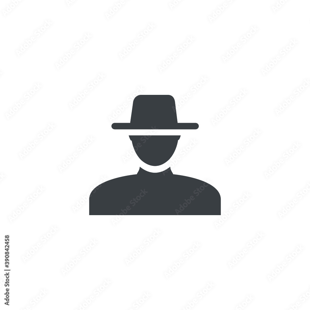 Black and white isolated illustration of avatar icon Black and white isolated illustration of avatar icon