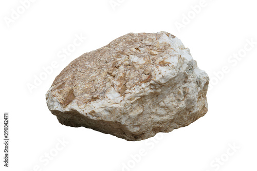 Big Quartz Stone, quartzite rock isolated on a white background.
