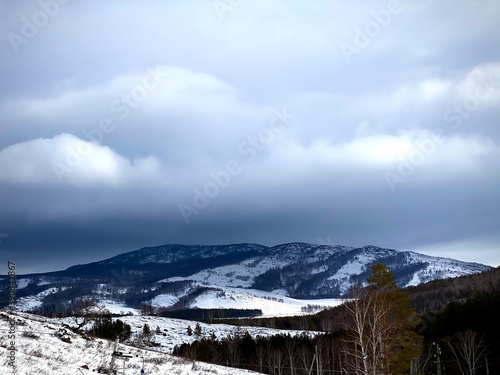 mountains and clouds