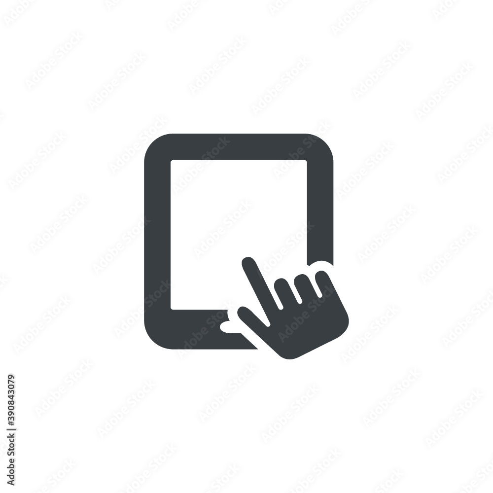 Black and white isolated illustration of touch gesture icon Black and white isolated illustration of touch gesture icon