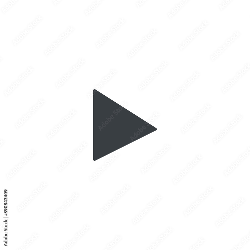 Black and white isolated illustration of play icon Black and white isolated illustration of play icon