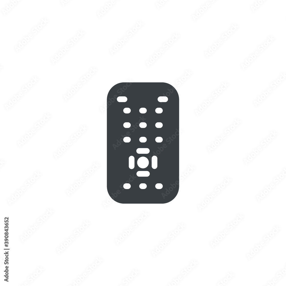 Black and white isolated illustration of remote control icon Black and white isolated illustration of remote control icon