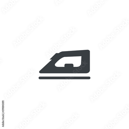 Black and white isolated illustration of ironing icon