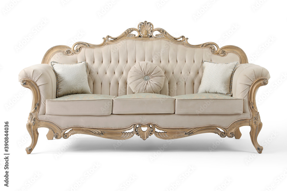 Luxurious classic sofa on a white background . front view Stock Photo |  Adobe Stock