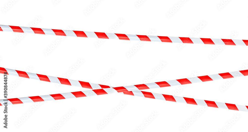 Set of red and white warning tapes. Isolated on white Set of red and white warning tapes. Isolated on white