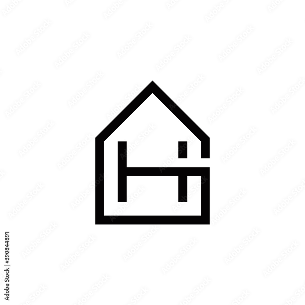 h g initial home logo design vector graphic idea creative h g initial home logo design vector graphic idea creative