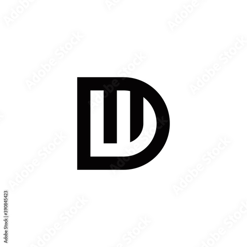 d w dw wd initial logo design vector graphic idea creative