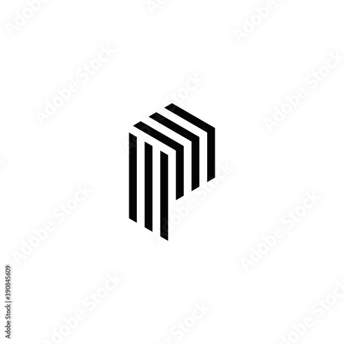 p initial logo design vector graphic idea creative