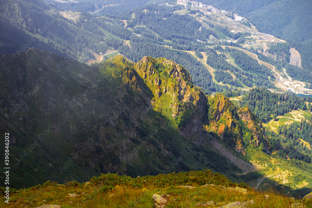 Obraz premium Beautiful mountain landscape. High-mountain massif,