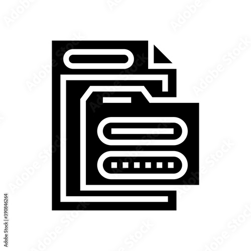 electronic folder password glyph icon vector. electronic folder password sign. isolated contour symbol black illustration