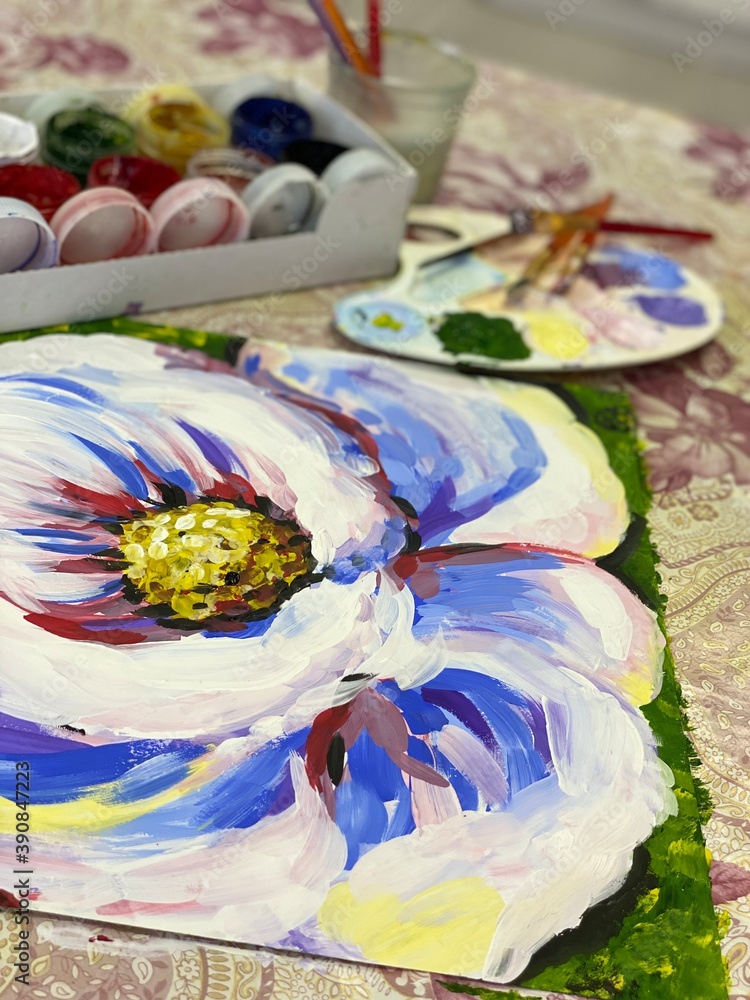 Fototapeta premium watercolor painting of flowers