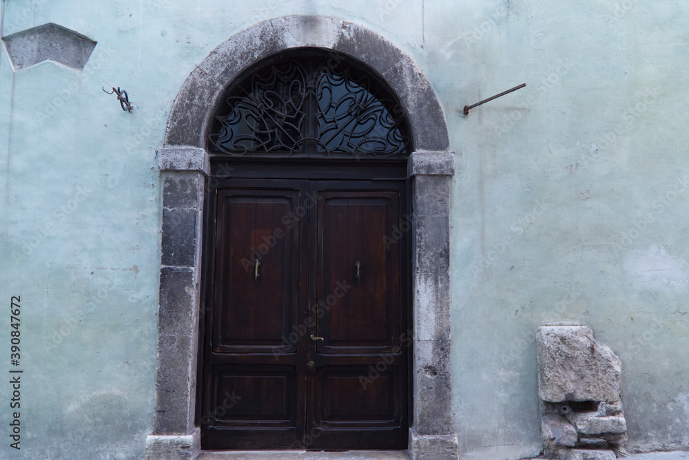 Ancient door in the city of Spoleto