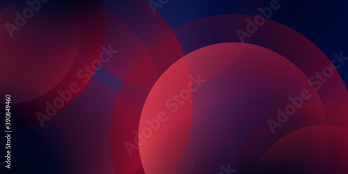 Blue red abstract background with geometric circle shapes