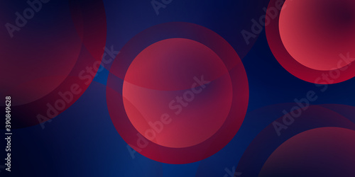 Blue red abstract background with geometric circle shapes