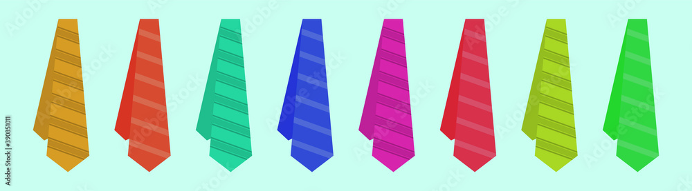 set of ties. cartoon icon design template with various models vector illustration isolated on blue background set of ties. cartoon icon design template with various models vector illustration isolated on blue background