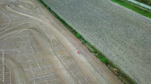 Aerial shot of a motocross track photo