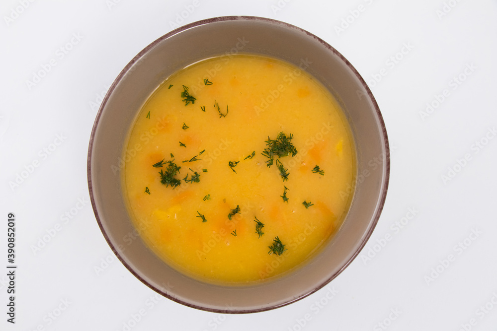 Fresh delicious soup in a beautiful bowl Fresh delicious soup in a beautiful bowl
