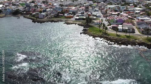 Wallpaper Mural Aerial View | Caribbean Rural Town Le Moule with Cliffs, Region of France Torontodigital.ca