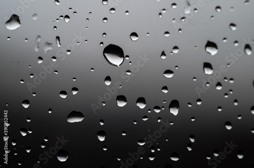 Rain drops in the window, macro