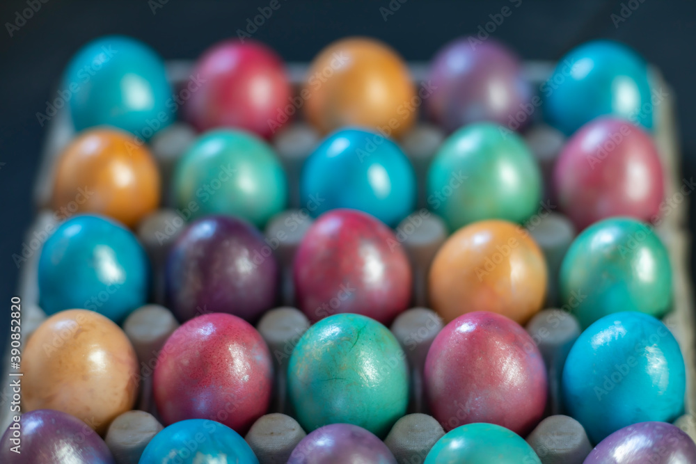 Easter background with hand painted purple, blue, green, orange Easter background with hand painted purple, blue, green, orange