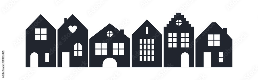 Obraz premium Silhouette of houses